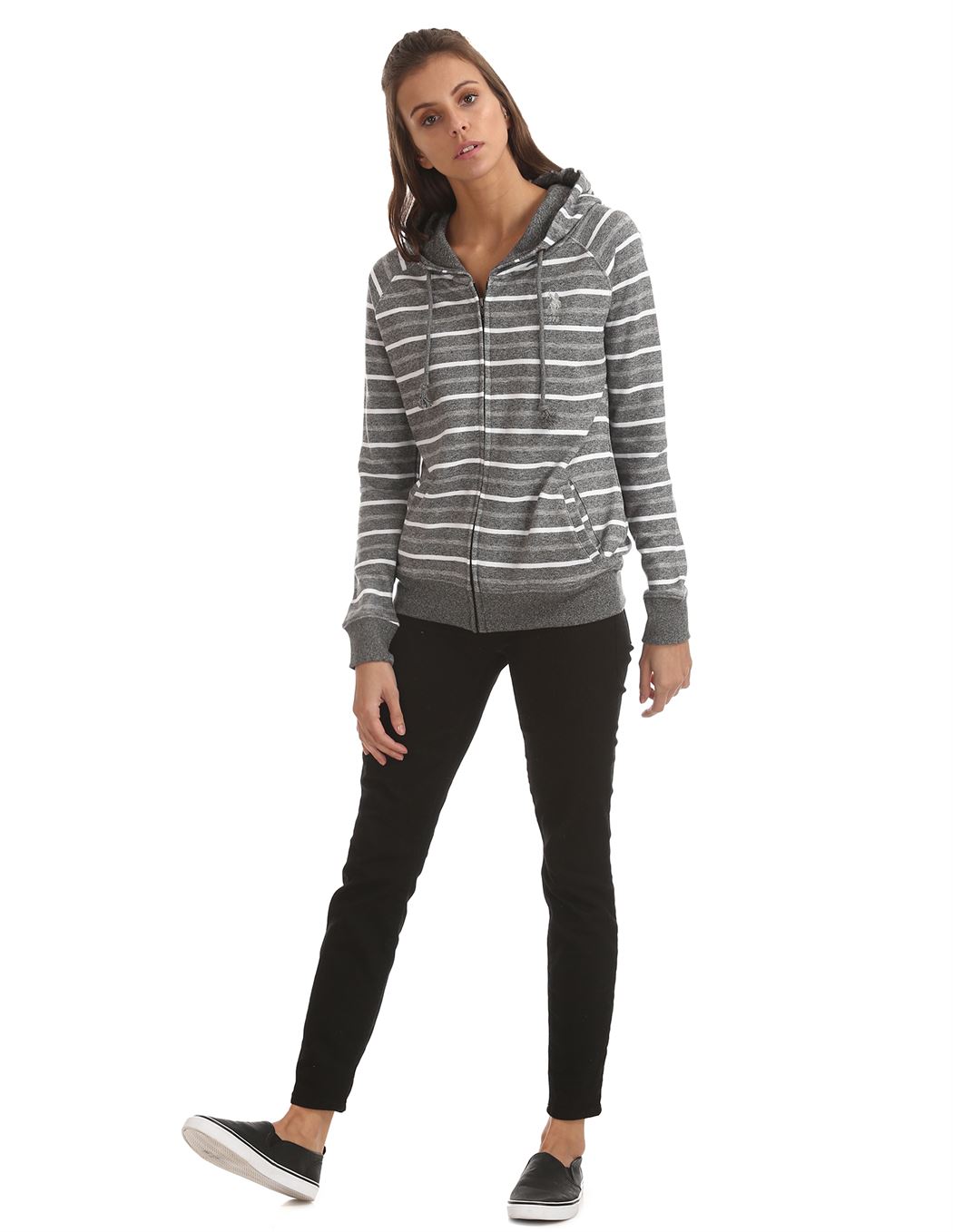 U.S. Polo Assn. Women Casual Wear Striped Sweatshirt
